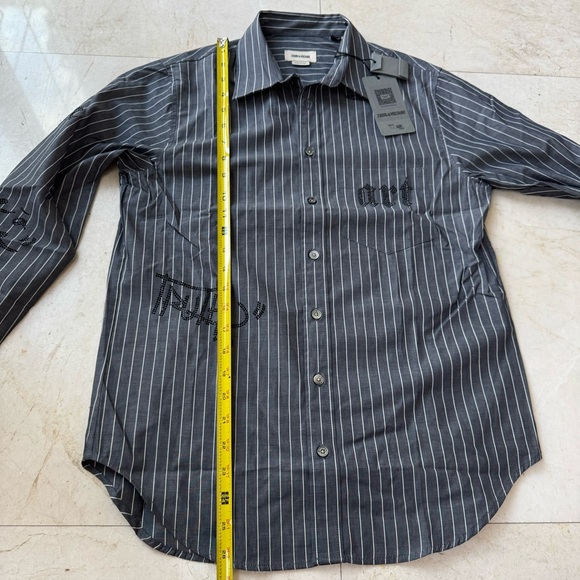Zadig & Voltaire Taskiz Strass button up shirt embellished striped S - Picture 15 of 16